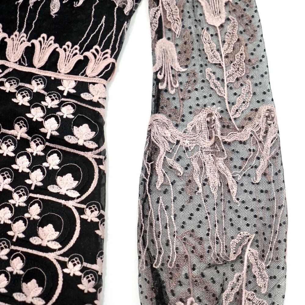 Giamba Embroidered Mesh Lace Long Sleeve Dress - Picture 7 of 8